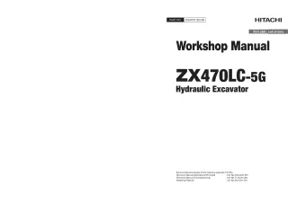 HITACHI ZAXIS ZX 470LC-5G EXCAVATOR Service Repair Manual