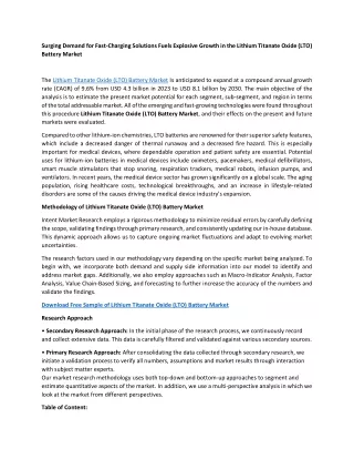 Lithium Titanate Oxide (LTO) Battery Market Size, Share 2030