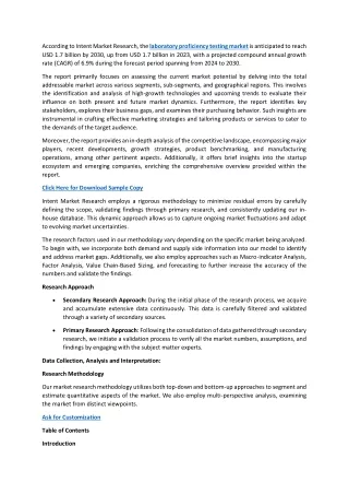 laboratory proficiency testing market (PR)