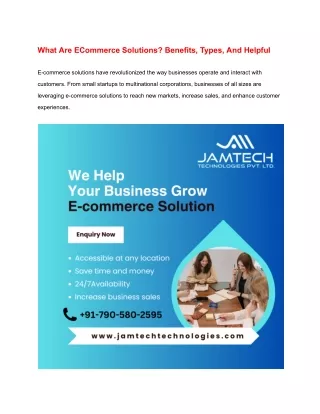 What Are ECommerce Solutions?