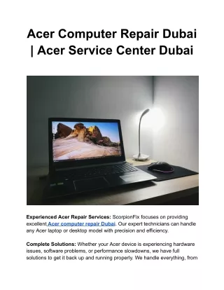 Acer Computer Repair Dubai _ Acer Service Center Dubai