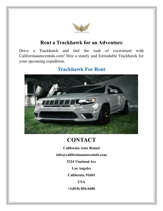 Rent a Trackhawk for an Adventure