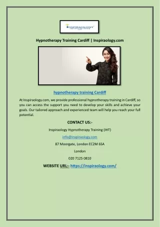 Hypnotherapy Training Cardiff | Inspiraology.com