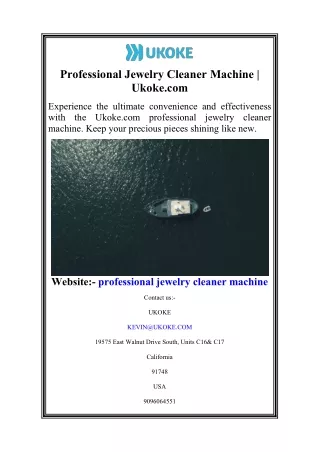 Professional Jewelry Cleaner Machine  Ukoke.com