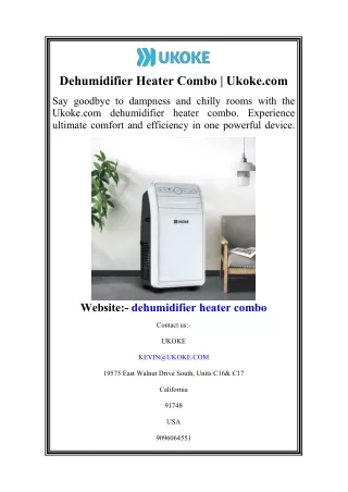 Dehumidifier Heater Combo  Ukoke.com
