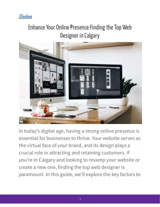 Enhance Your Online Presence Finding the Top Web Designer in Calgary