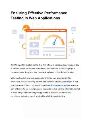 Ensuring Effective Performance Testing in Web Applications