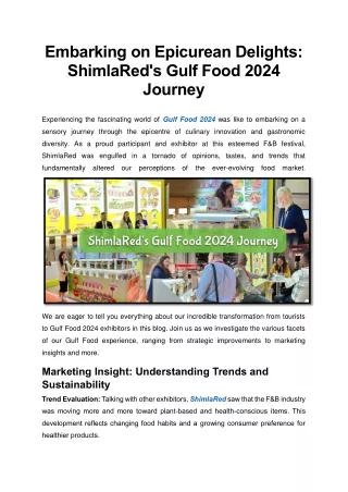 Exploring the Gulf Food Experience