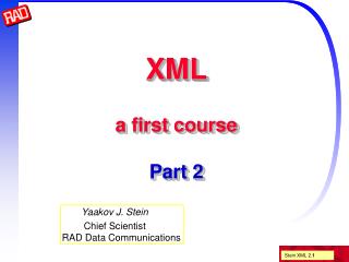 XML a first course Part 2