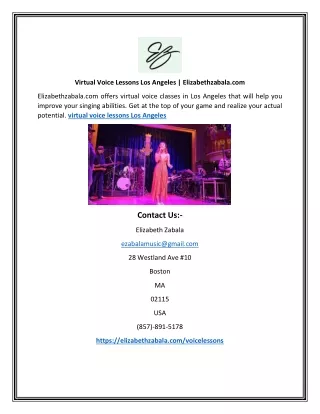 Virtual Voice Lessons Los Angeles | Elizabethzabala.com