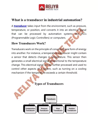 What is a transducer in industrial automation ?