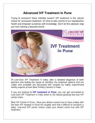 Advanced IVF Treatment in Pune