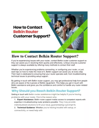 How to Contact Belkin Router Support