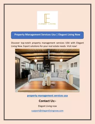 Property Management Services Usa | Elegant Living Now