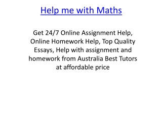 Help me with Maths