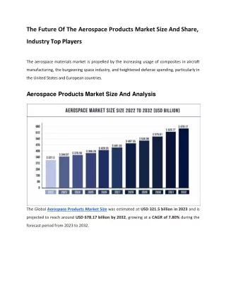 The Future Of The Aerospace Products Market Size And Share, Industry Top Players