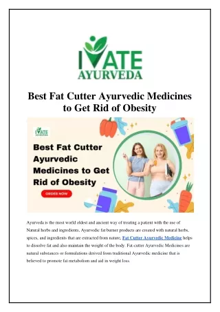 Best Fat Cutter Ayurvedic Medicines to Get Rid of Obesity