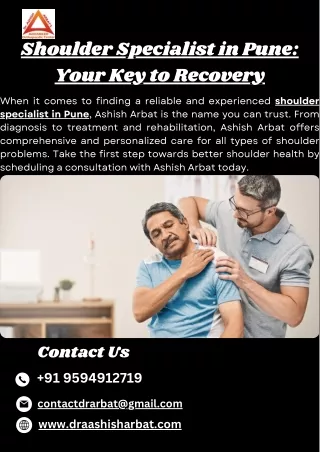 Shoulder Specialist in Pune Your Key to Recovery