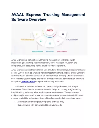 AVAAL-Express-Trucking-Management-Software-Overview