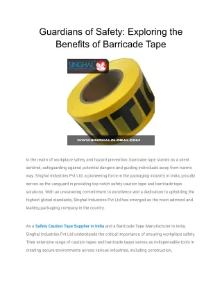 Guardians of Safety_ Exploring the Benefits of Barricade Tape