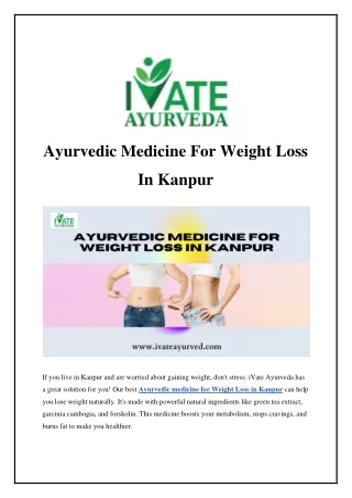 Ayurvedic Medicine For Weight Loss In Kanpur