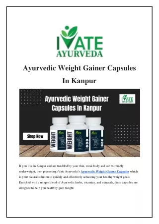 Ayurvedic Weight Gainer Capsules In Kanpur