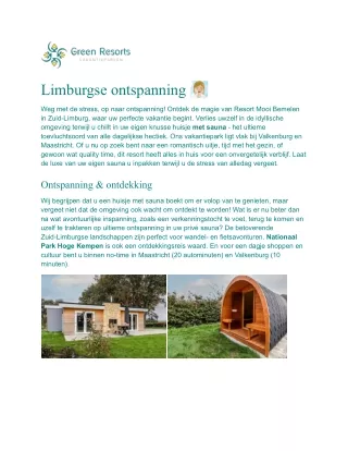 Huisje met sauna Limburg