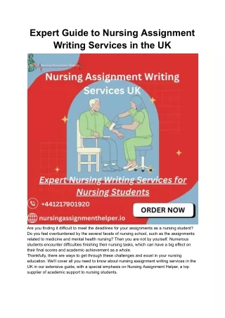 Expert Guide to Nursing Assignment Writing Services in the UK