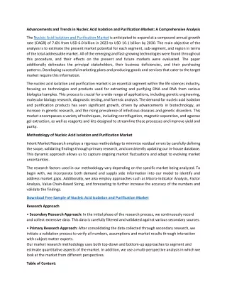 Nucleic Acid Isolation and Purification Market Share, Sales Channels and Overvie