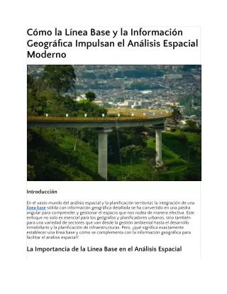 Cómo la Línea Base y la Información Geográfica Impulsan el Análisis Espacial Mod