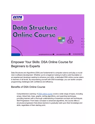 Empower Your Skills_ DSA Online Course for Beginners to Experts