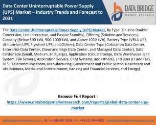 Data Center Uninterruptable Power Supply (UPS) Market