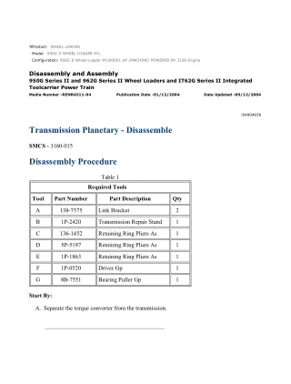 Caterpillar Cat 950G II Wheel Loader (Prefix AYL) Service Repair Manual Instant Download (AYL00001 and up)