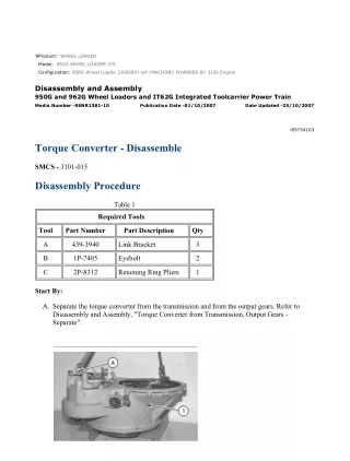 Caterpillar Cat 950G Wheel Loader (Prefix 2JS) Service Repair Manual Instant Download (2JS00001 and up)