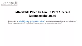 Affordable Place To Live In Port Alberni Rosannerealestate.ca