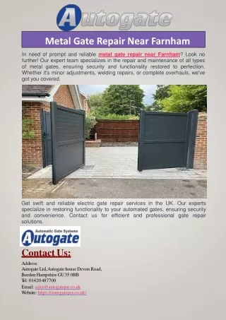 Metal Gate Repair Near Farnham