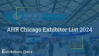 AHR Chicago Exhibitor List 2024