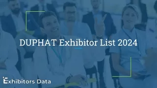 DUPHAT Exhibitor List 2024