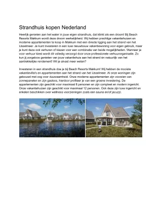 Strandhuis kopen