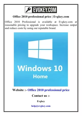 Office 2010 professional price  Evgkey.com