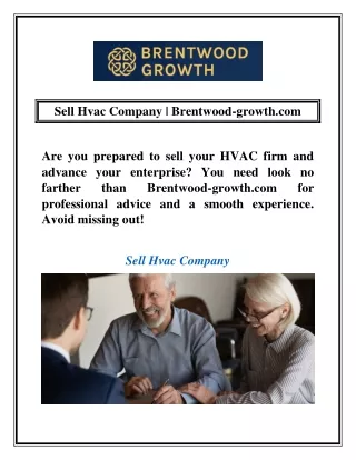 Sell Hvac Company | Brentwood-growth.com