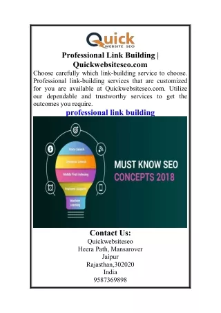 Professional Link Building  Quickwebsiteseo.com