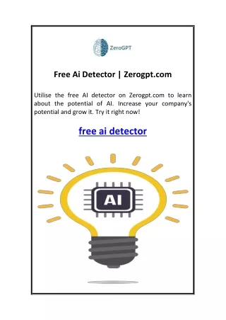 Free Ai Detector  Zerogpt.com