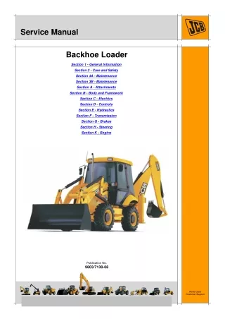 JCB 2CXU BACKHOE LOADER Service Repair Manual