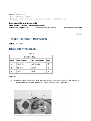 Caterpillar Cat 966F II WHEEL LOADER (Prefix 1SL) Service Repair Manual Instant Download (1SL00507 and up)