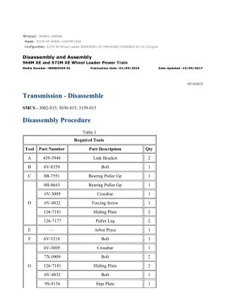 Caterpillar Cat 972M XE Wheel Loader (Prefix EDW) Service Repair Manual Instant Download (EDW00001 and up)