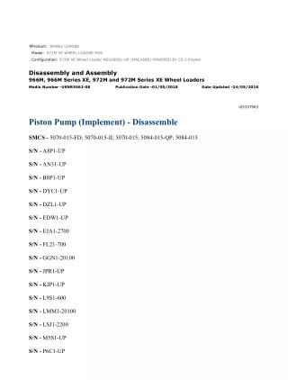 Caterpillar Cat 972M XE Wheel Loader (Prefix M5S) Service Repair Manual Instant Download (M5S00001 and up)