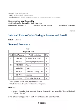 Caterpillar Cat CB54 Vibratory Compactor (Prefix JLM) Service Repair Manual Instant Download (JLM00001 and up)