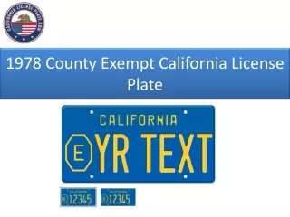 1978 County Exempt California License Plate