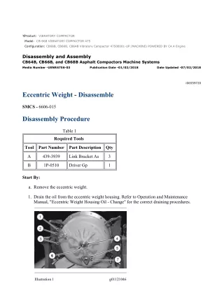 Caterpillar Cat CB66B Vibratory Compactor (Prefix 475) Service Repair Manual Instant Download (47500001 and up)